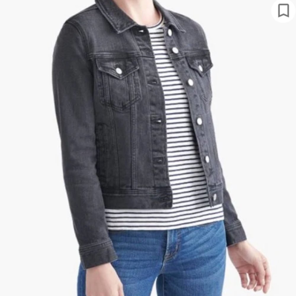 J Crew Mercantile Fitted Black Jean Jacket,  Black Denim, Size XS